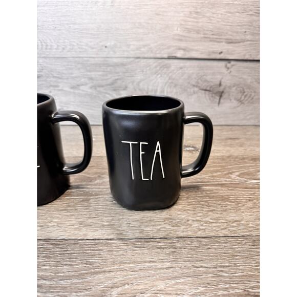 Rae Dunn Set of 2 Coffee and Tea Black Mug Set - Picture 4 of 9